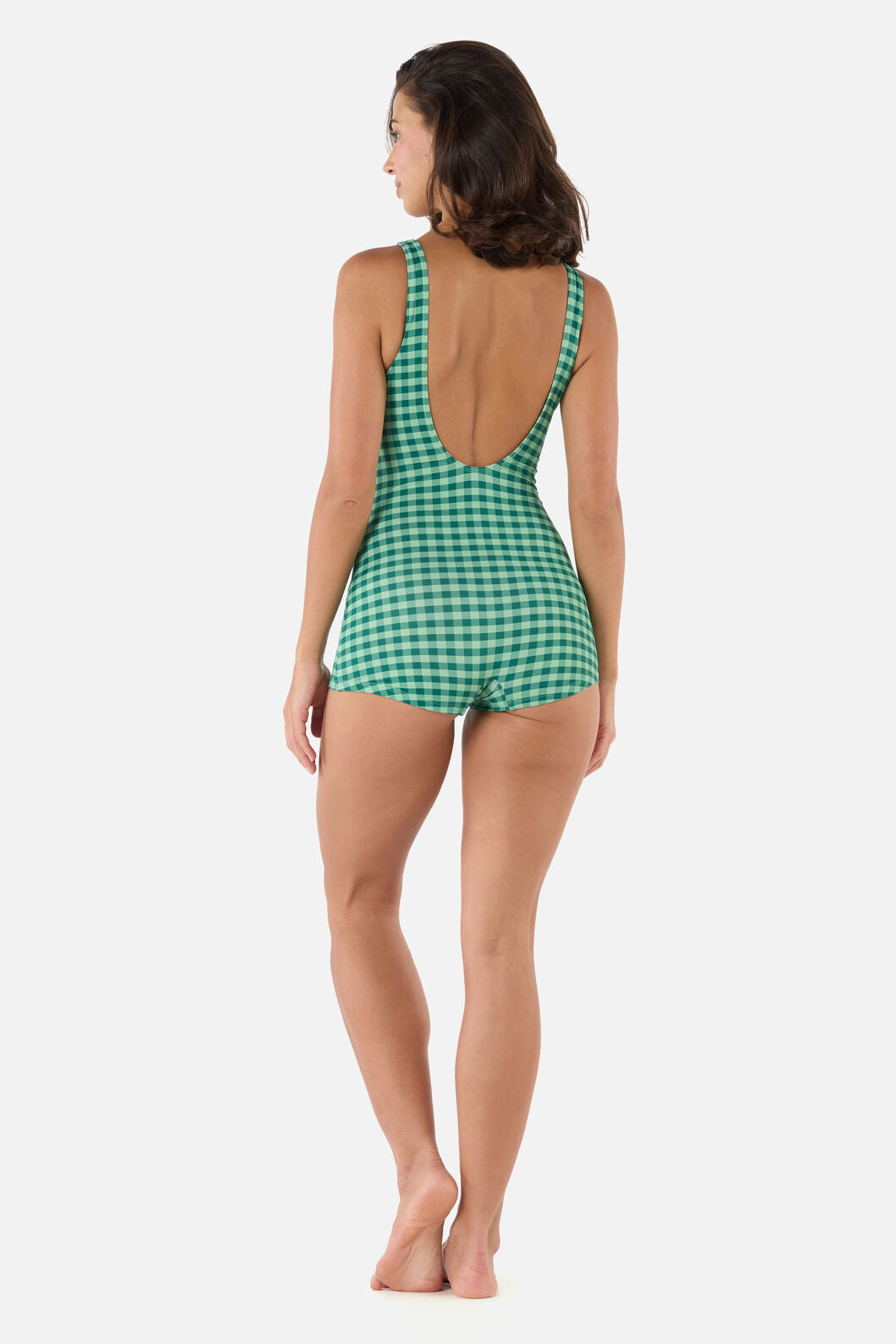 Gingham Boyleg One Piece